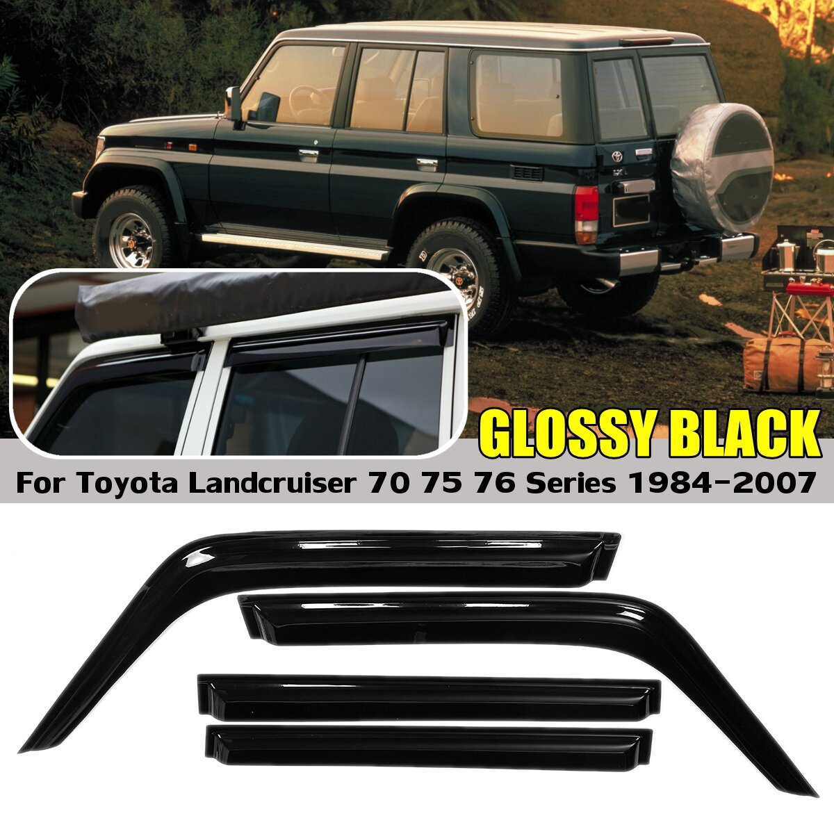 weather shield window wind deflector voor toyota landcruiser 70 75 76 serie 1984