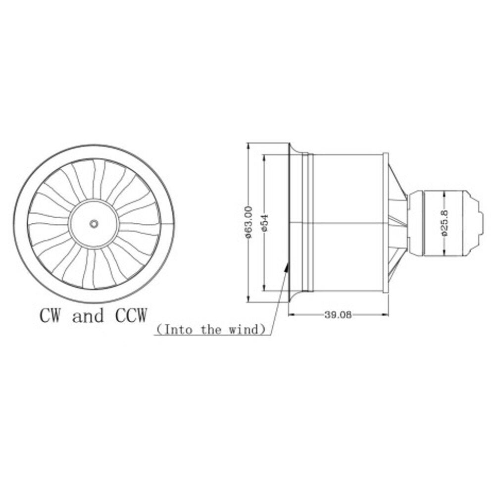 qx-motor 50mm 12-blade ducted fan edf unit met qf2611 3300kv 4000kv 4600kv 5000kv cw ccw borstelloze motor voor rc vliegtuig jet