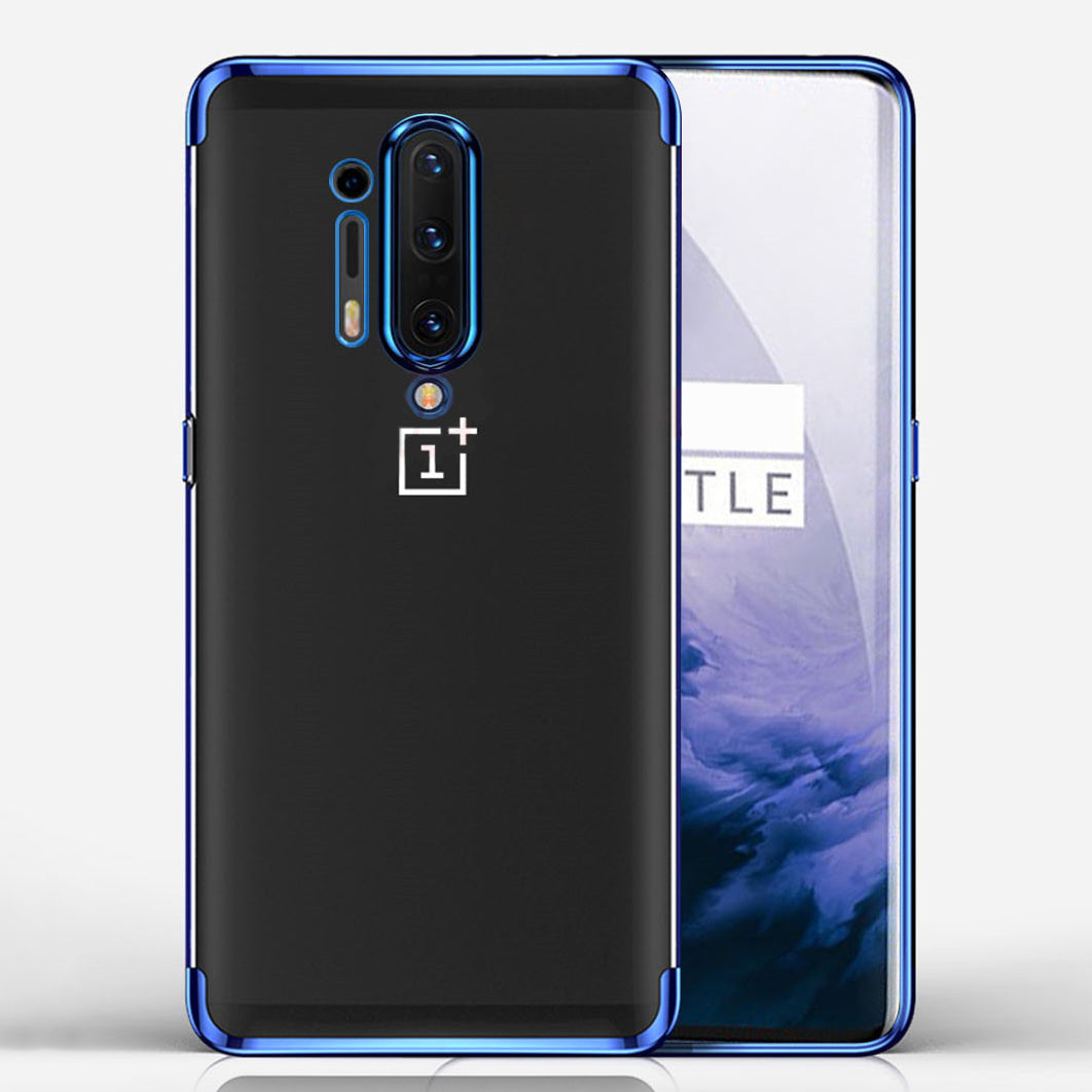 bakeey plating schokbestendig transparant soft tpu beschermhoes voor oneplus 8 pro