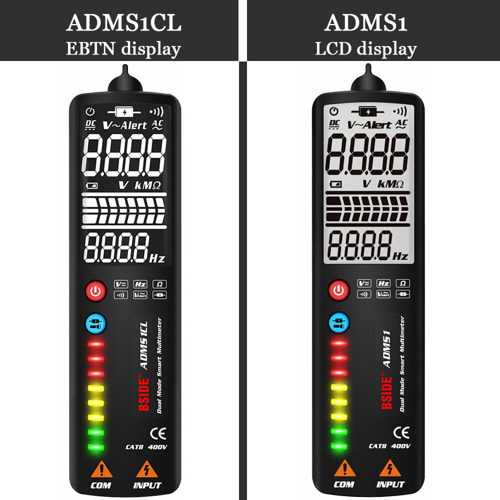 bside adms1cl 2.4 lcd-achtergrondverlichting dual mode smart digitale multimeter 2000 telt auto range spanningsdetector tester