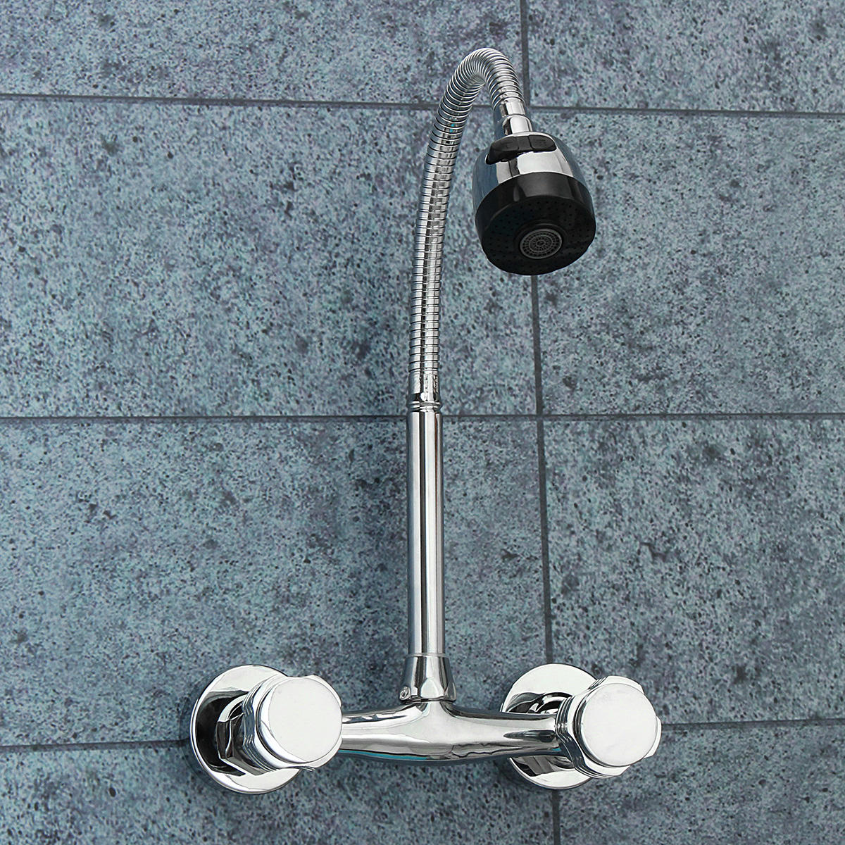 chrome wastafel wastafel mengkraan dual handle hot koud water kraan verstelbare draaibare uitloop keuken