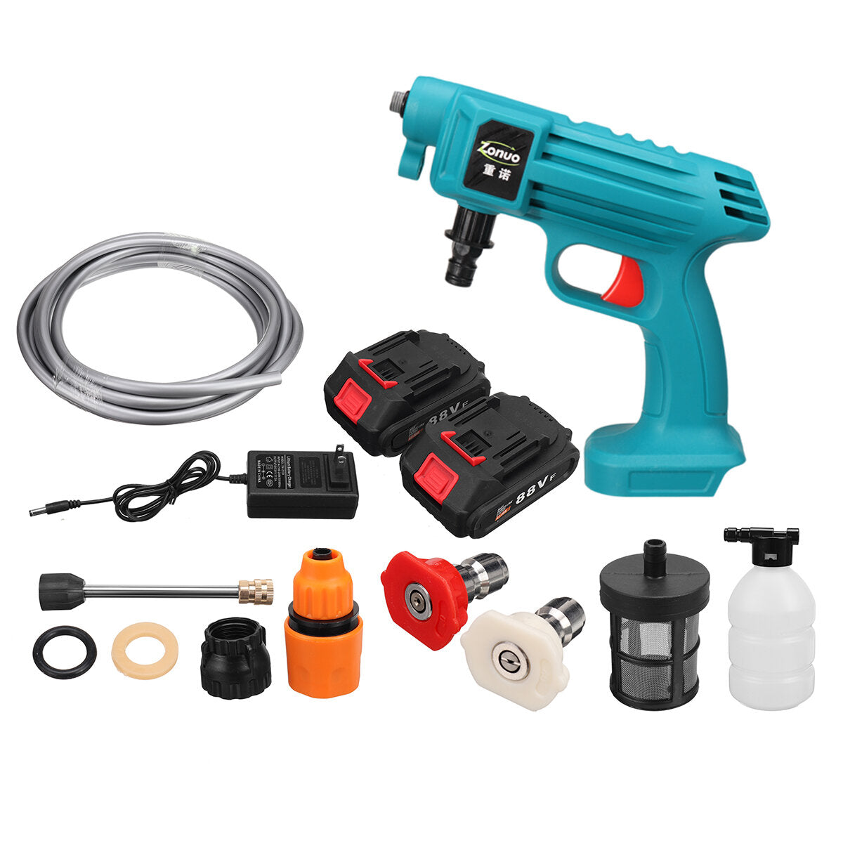 88vf draadloze hogedrukreiniger auto wassen spuitpistolen waterreiniger w/1/2 batterij voor makita