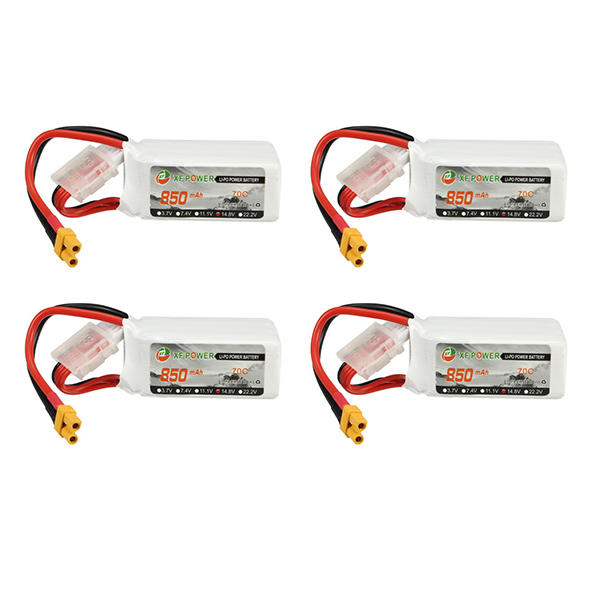 4 stuks xf power 14.8v 850mah 4s 70c lipo batterij xt30 plug