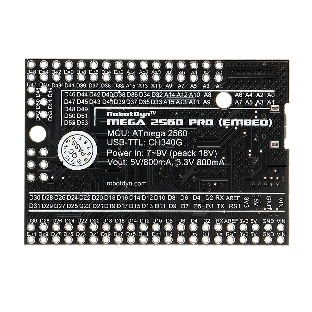 robotdyn mega 2560 pro (embed) ch340g atmega2560-16au ontwikkeling module board met pin headers