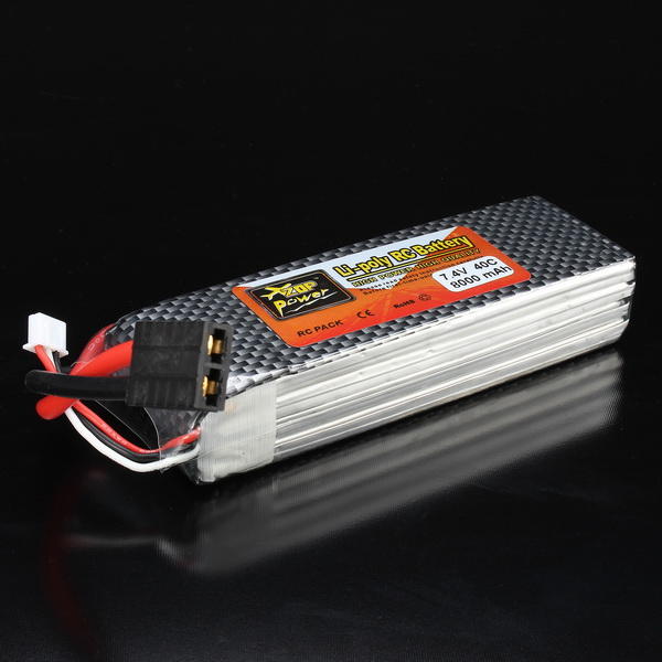 zop power 7.4v 8000mah 2s 40c lipo batterij trx plug met batterij alarm voor traxxas