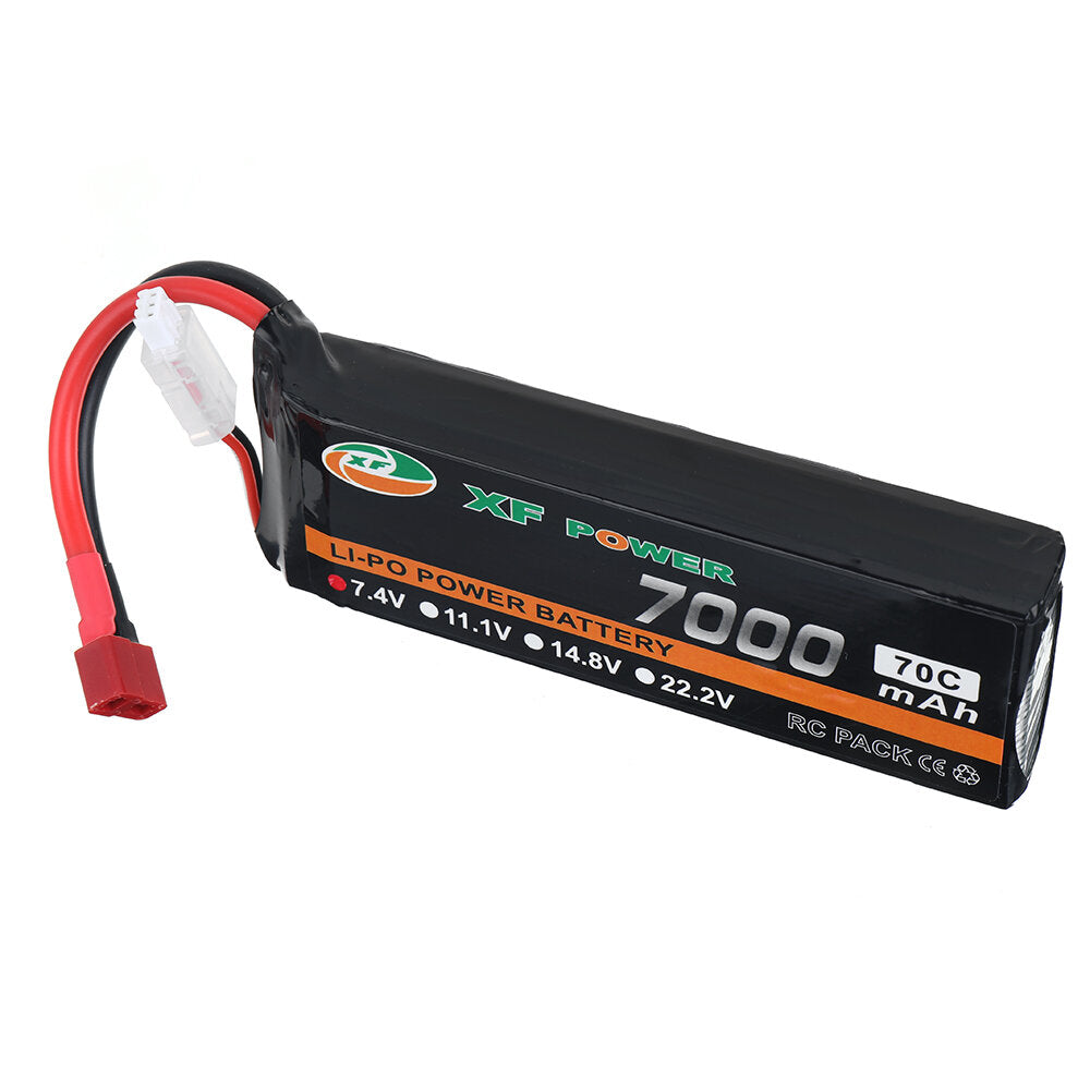 xf power 7.4v 7000mah 70c 2s lipo batterij t deans plug voor rc drone