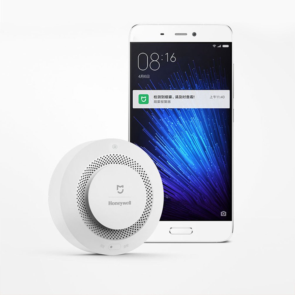 xiaomi mijia honeywell brandalarm rookmelder sensor hoorbare visuele alarmmelding werk met mi home app per telefoon