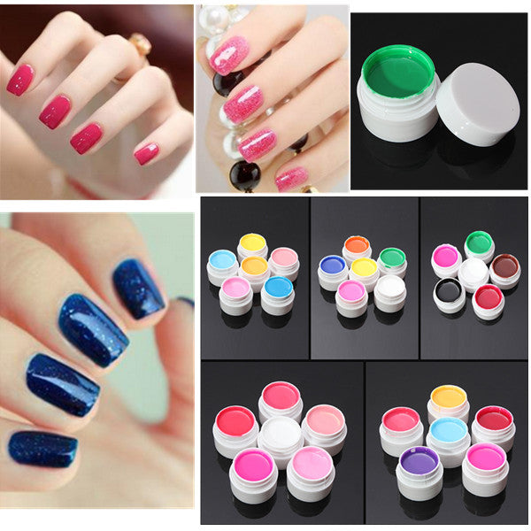 6 kleuren manicure acryl verlenging pure nagel kunst uv gel set