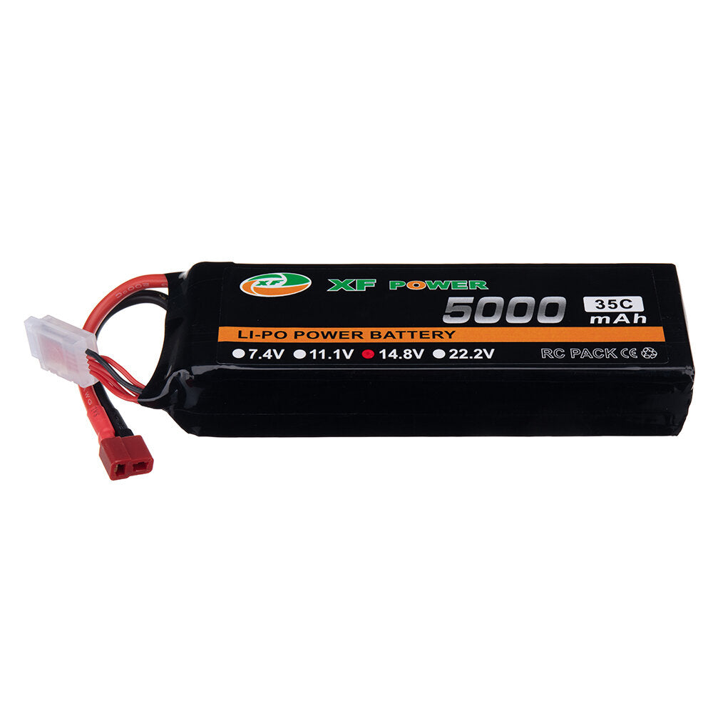 xf power 14.8v 5000mah 35c 4s lipo batterij t deans plug met xt60 adapter plug voor rc drone