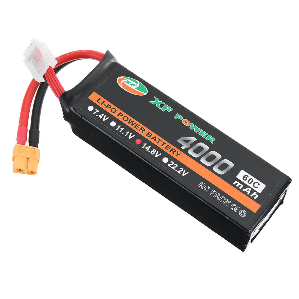 xf power 14.8v 4000mah 60c 4s lipo batterij xt60 plug met t deans plug voor rc drone