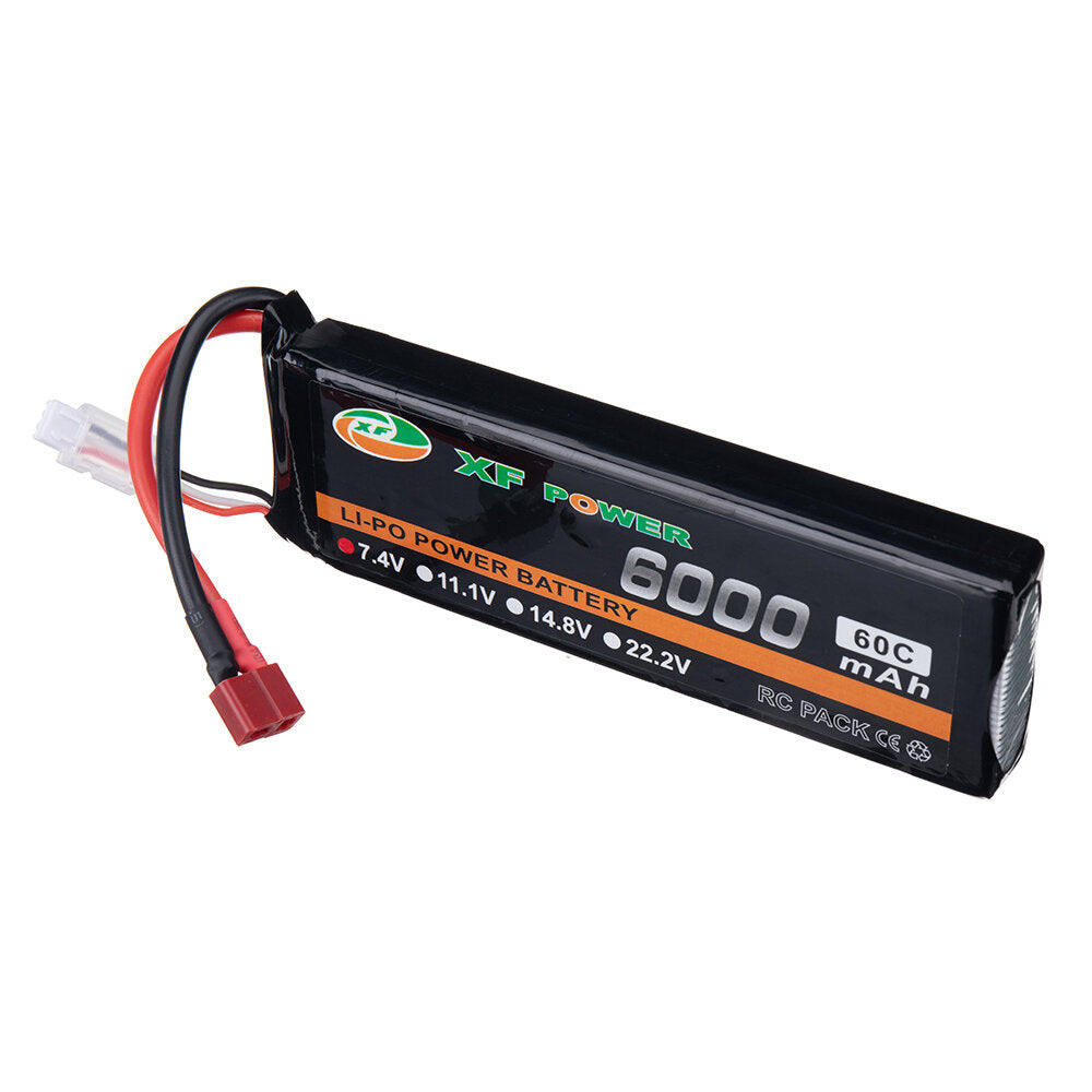 xf power 7.4v 6000mah 60c 2s lipo batterij t deans plug voor rc drone