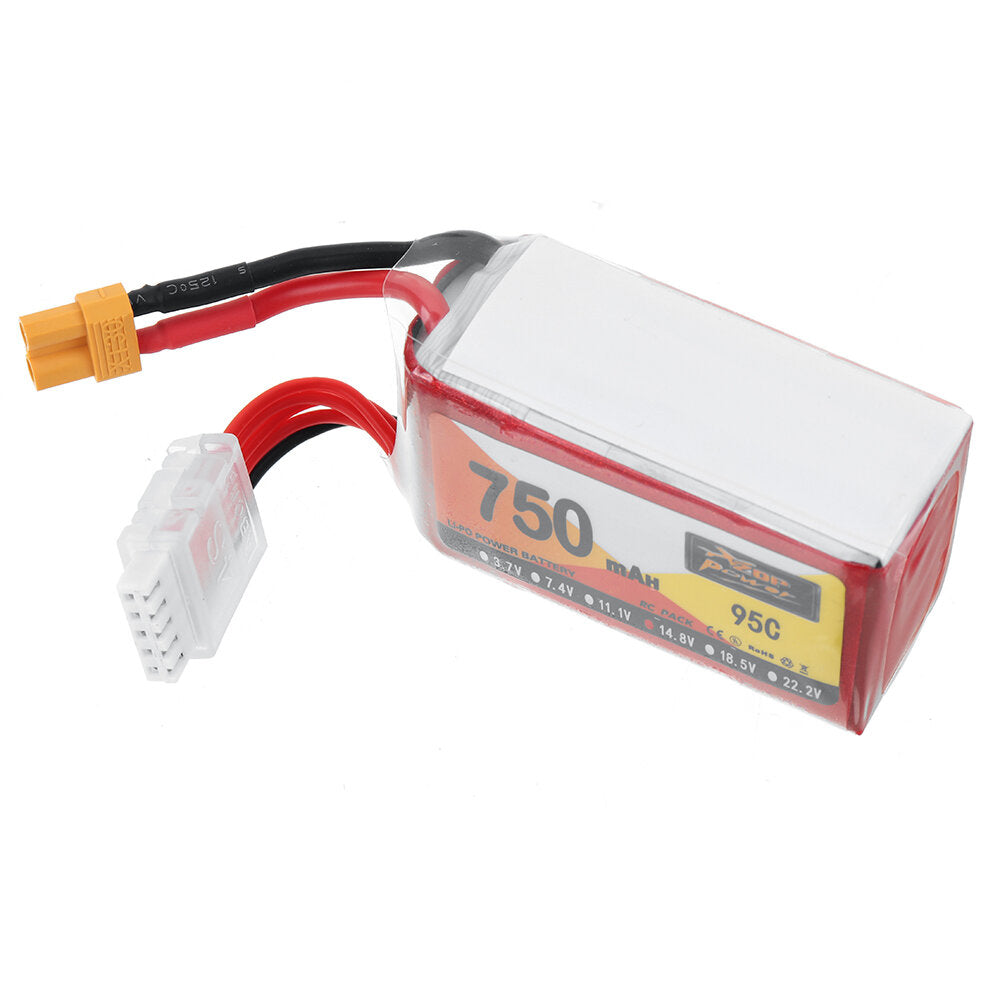 zop power 14.8v 750mah 95c 4s lipo-batterij xt30 stekker voor rc drone