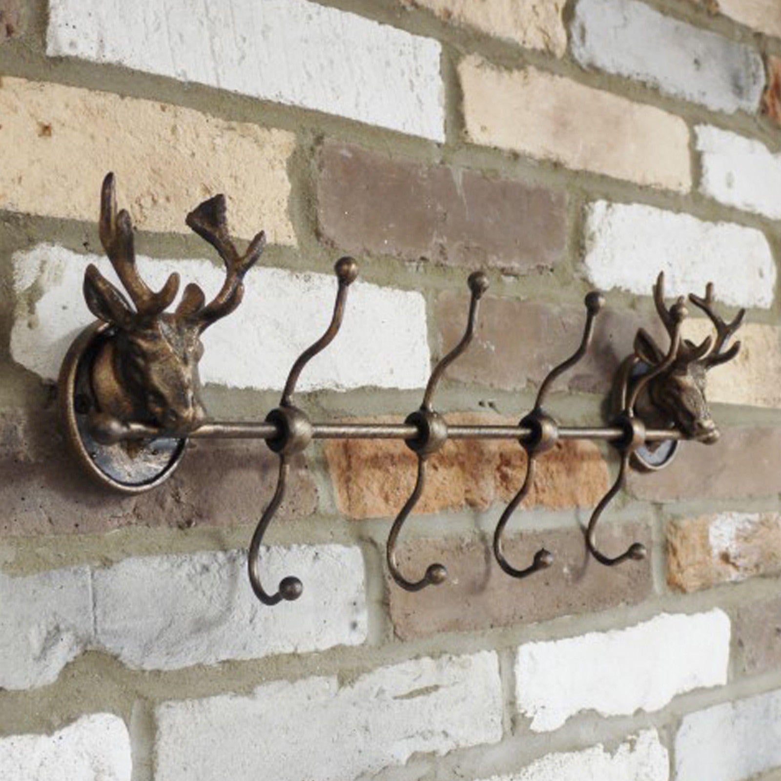 antieke dierenkop herten hert haak wall mount hanger gietijzeren rack holder home decor