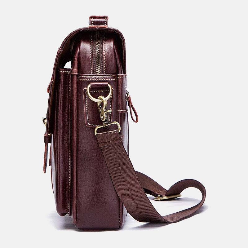 mannen echt lederen handtas schoudertas crossbody tas zakelijke tas