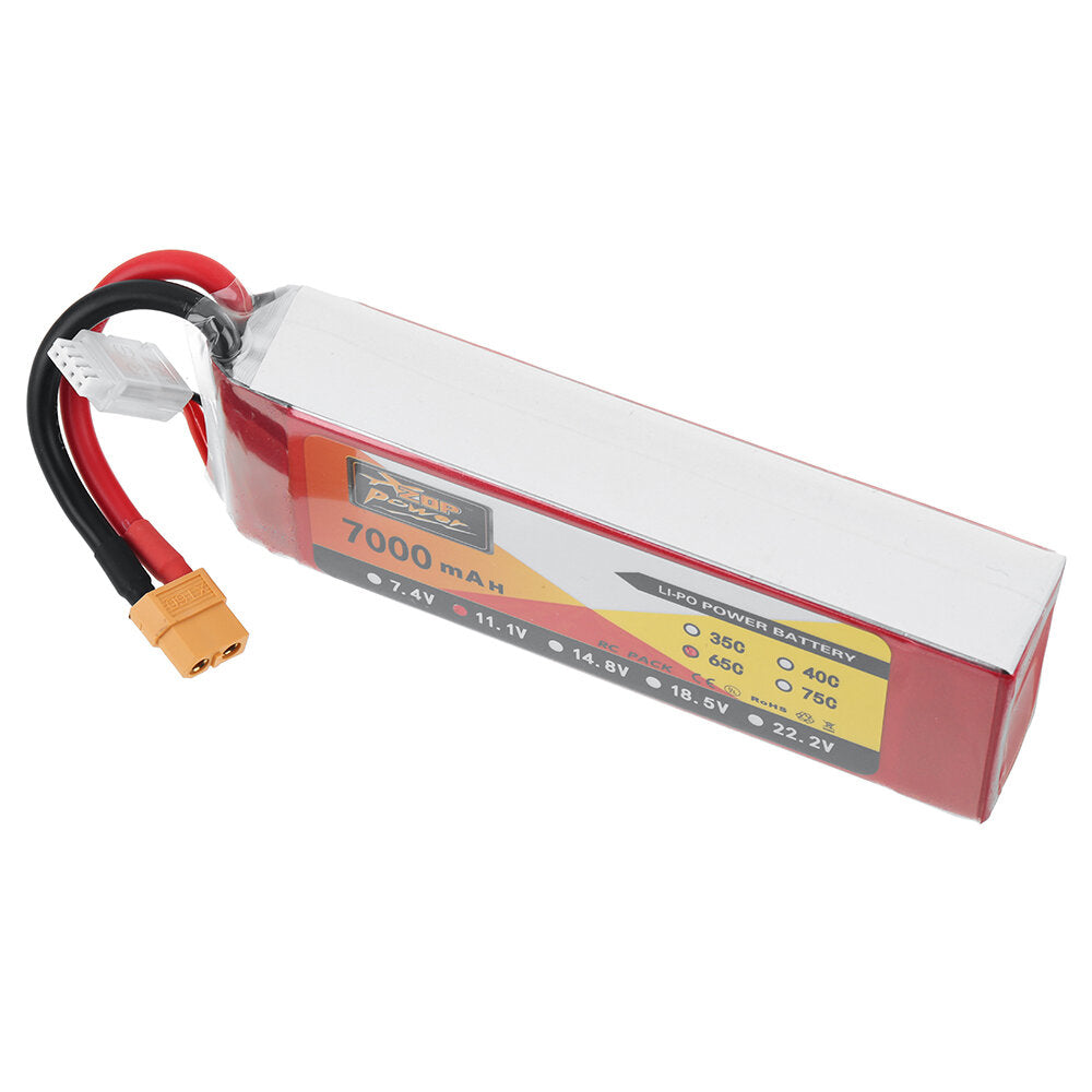 zop power 11.1v 7000mah 65c 3s lipo batterij t deans plug met xt60 adapter plug voor rc drone