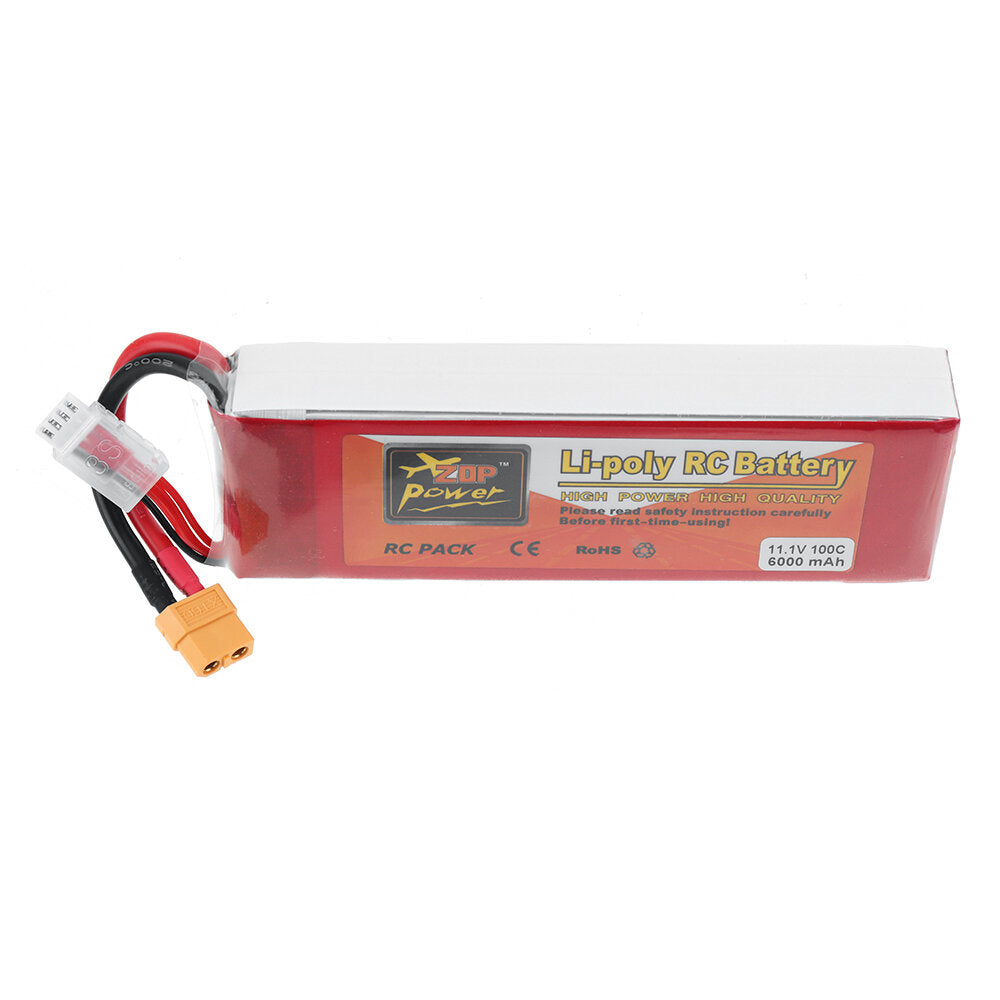 zop power 11.1v 6000mah 100c 3s lipo-batterij xt60-stekker voor rc drone