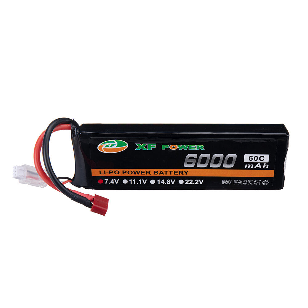 xf power 7.4v 6000mah 60c 2s lipo batterij t deans plug voor rc drone