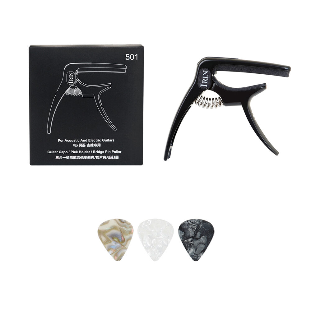 irin 3in1 gitaar tuning clip gitaar capo met plectrums gitaar accessoires voor elektrische gitaar ukulele