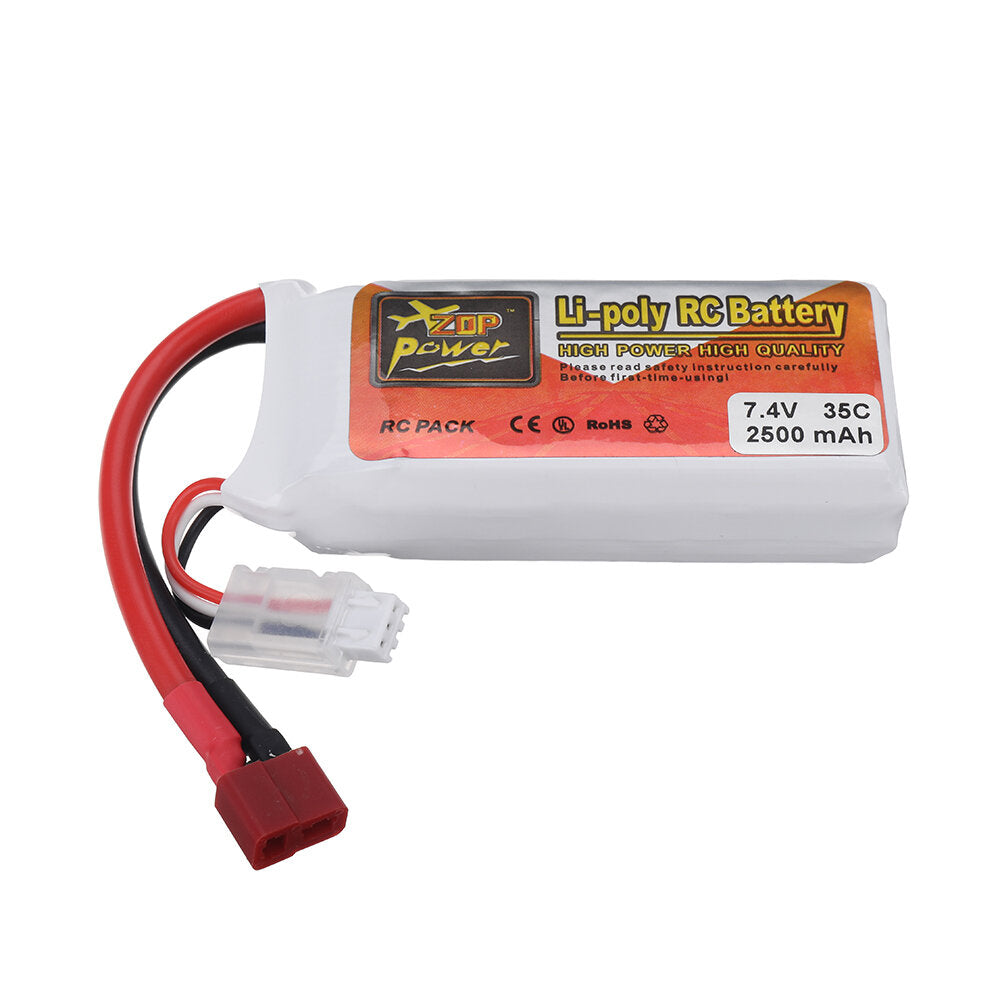 zop power 7.4v 2500mah 35c 2s lipo batterij t deans plug voor rc drone