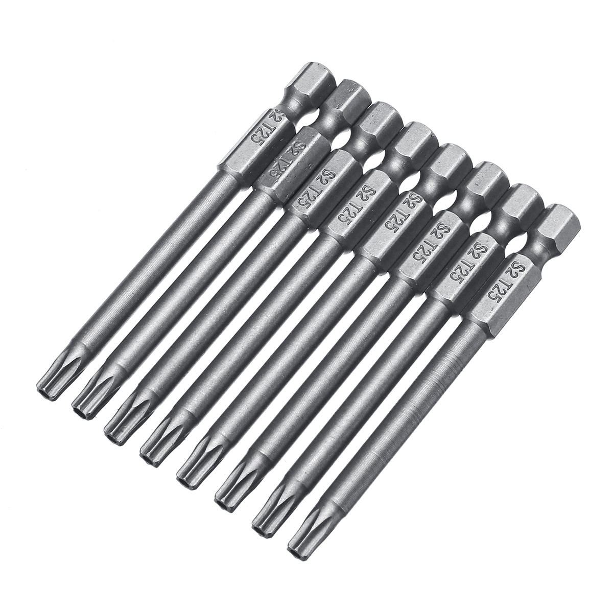 10 stuks tt6-tt40 torx schroevendraaier bit 75mm hex shank power boor schroevendraaier bits set: