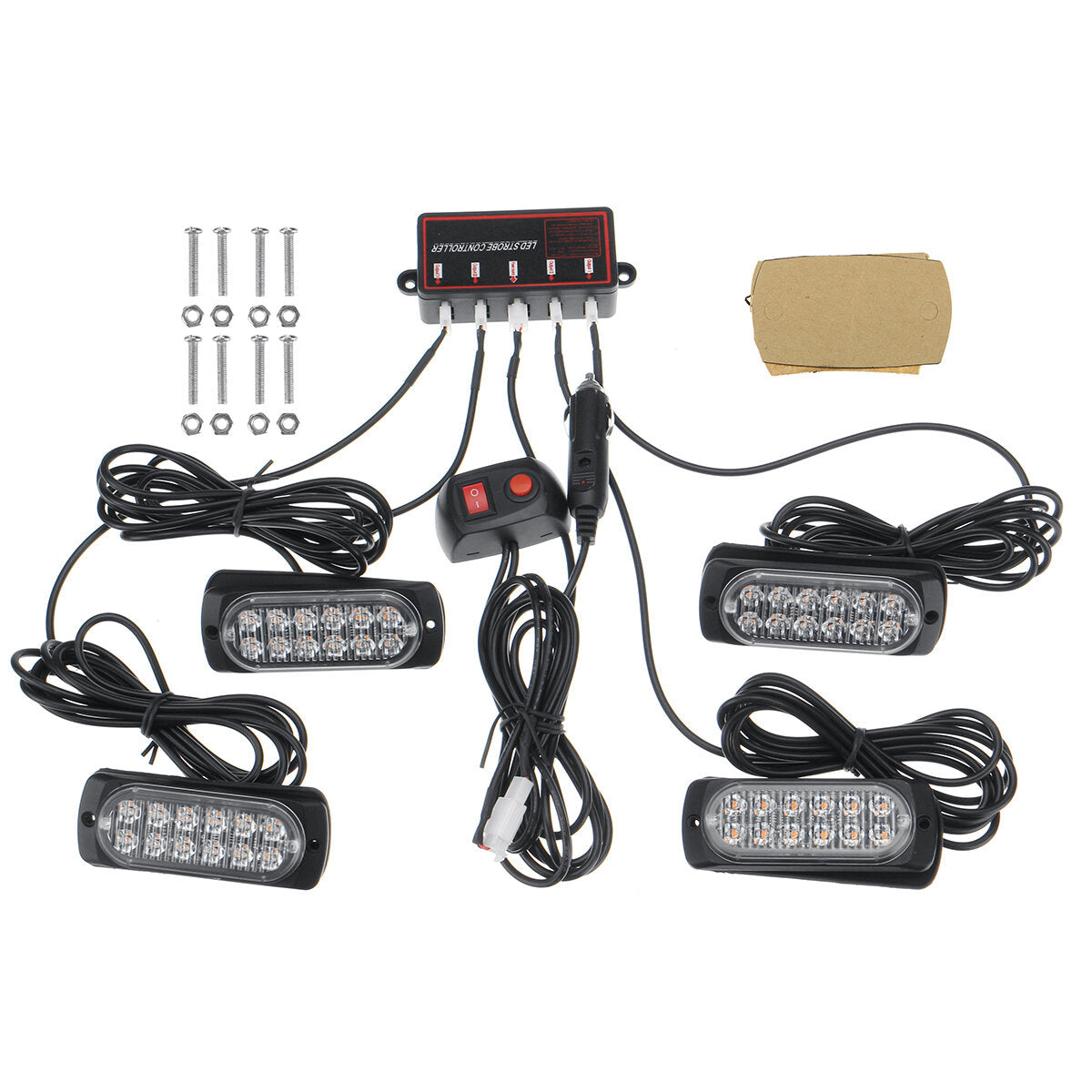 12 v / 24 v 4/6 12 led knipperlicht stroboscoop lamp truck herstel amber baken & controle waterdicht