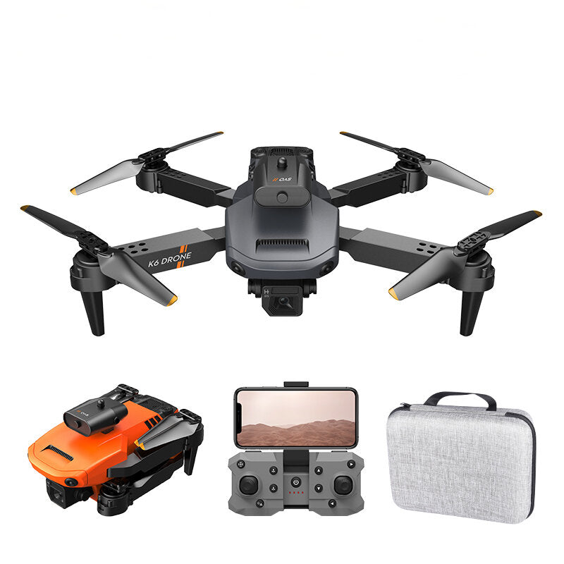 xkj k6 wifi fpv met 4k dual hd camera 360 graden infrarood obstakel vermijden optische stroompositionering opvouwbare rc drone quadcopter rtf