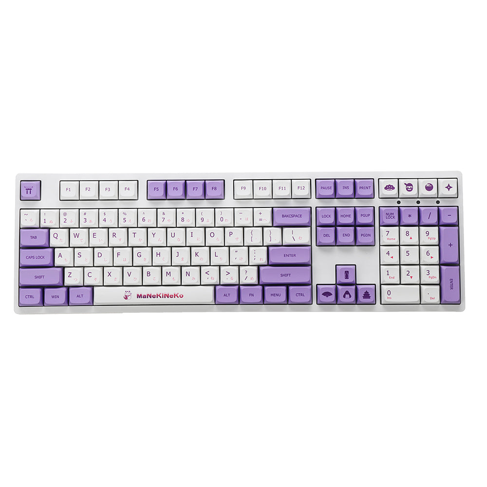 146 toetsen paars en wit keycap-set xda-profiel pbt-sublimatie-keycaps voor mechanisch toetsenbord