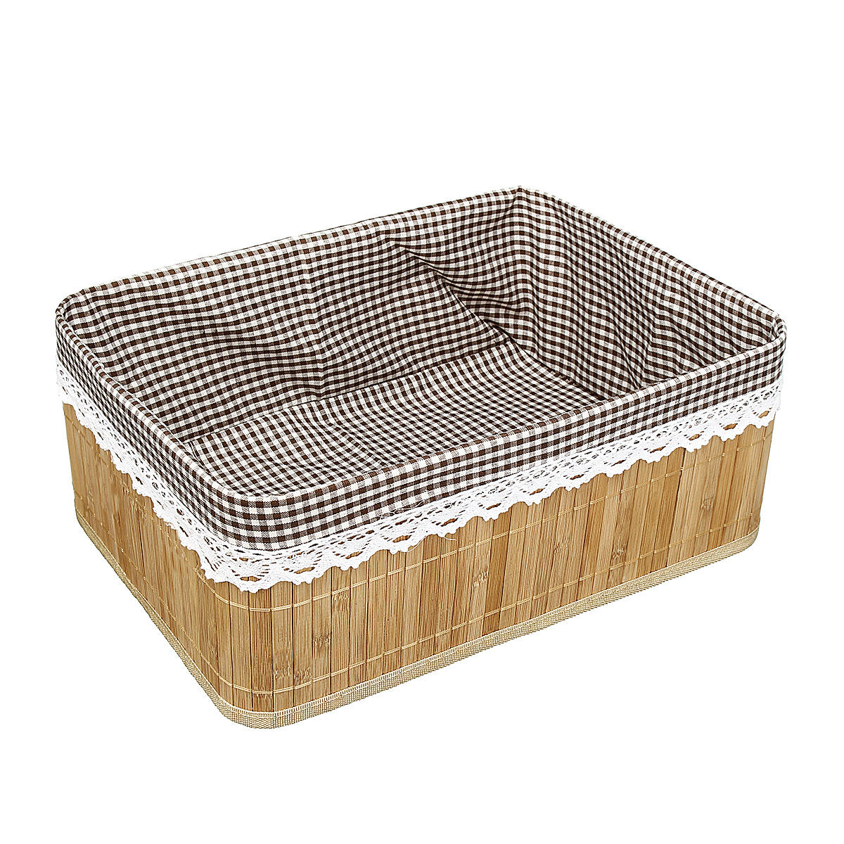 bamboe weven opbergmanden picknick kruidenier snacks toy box desktop organizer