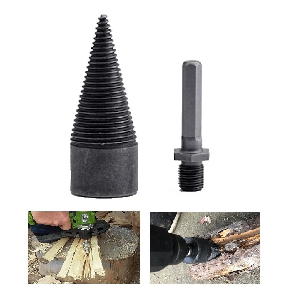 1 stuks drillpro 32 / 42mm hss ronde / vierkante / zeshoekige schacht brandhout boor splitter hout split kegel boor voor boom snijden