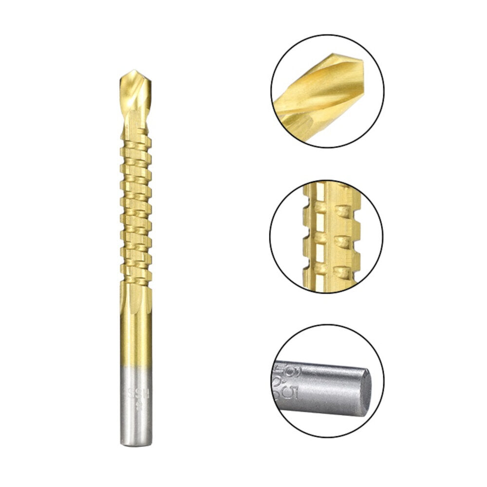 6 stuks 3-8 mm hss-boor titanium gecoate gatenzaagboorset houtgatsnijder kernboor