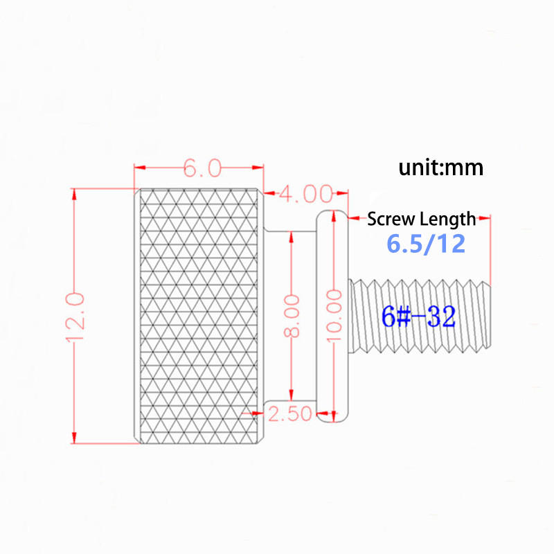 10 stuks 6 # -32 aluminium computer case zijpaneel harde schijf hand schroef opruwen duimschroeven kleur nagels