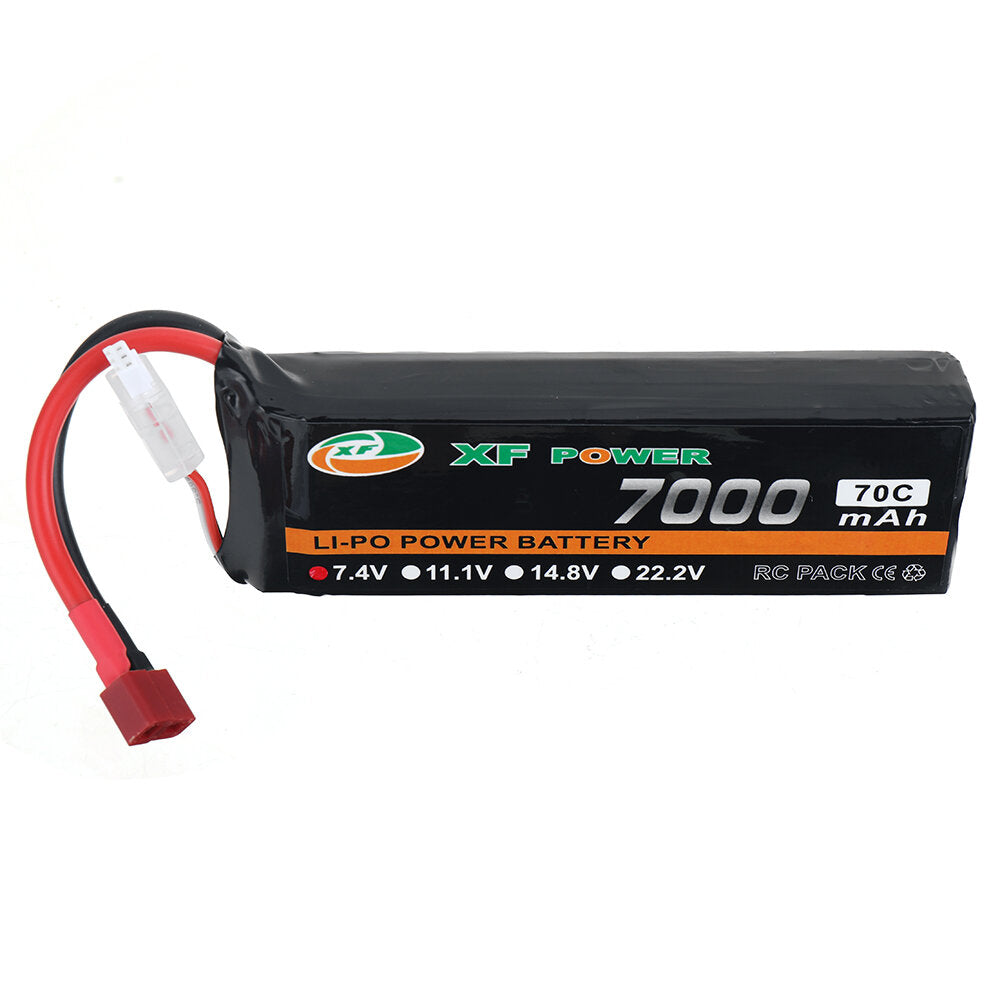 xf power 7.4v 7000mah 70c 2s lipo batterij t deans plug voor rc drone