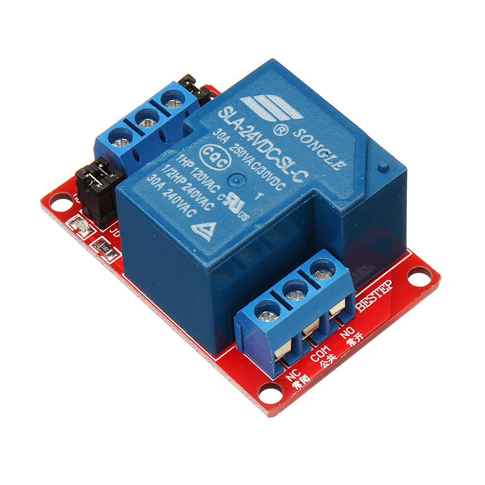 bestep 1-kanaals 24v relaismodule 30a met optocoupler-isolatie ondersteuning hoge en lage trigger