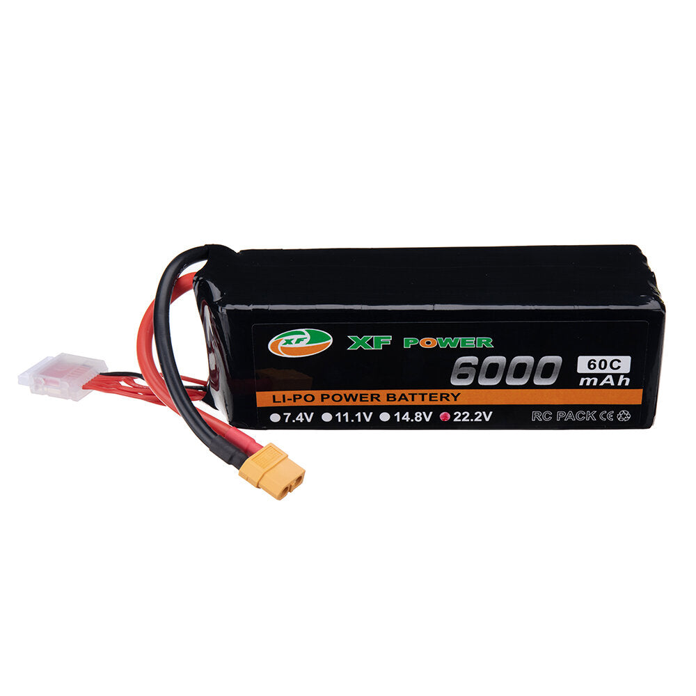 xf power 22.2v 6000mah 60c 6s lipo-batterij xt60-stekker voor rc drone