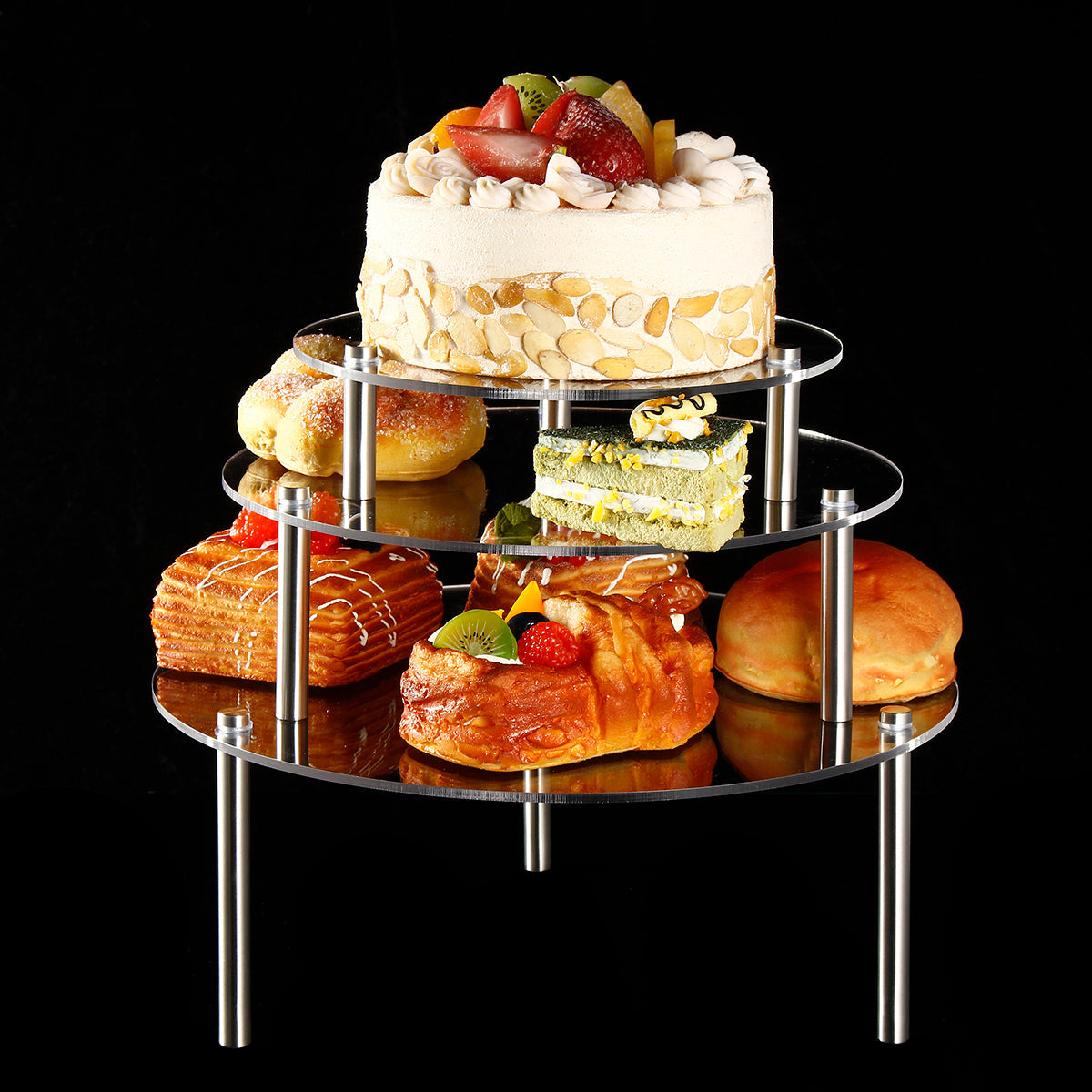 3 tier cake stand opbergrek bruiloft verjaardagsfeestje dessert display houder decoraties