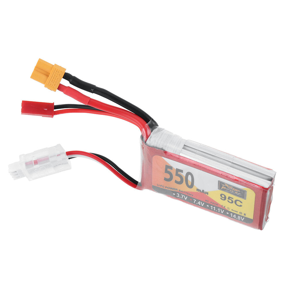 zop power 7.4v 550mah 95c 2s lipo-batterij xt30 stekker voor rc drone