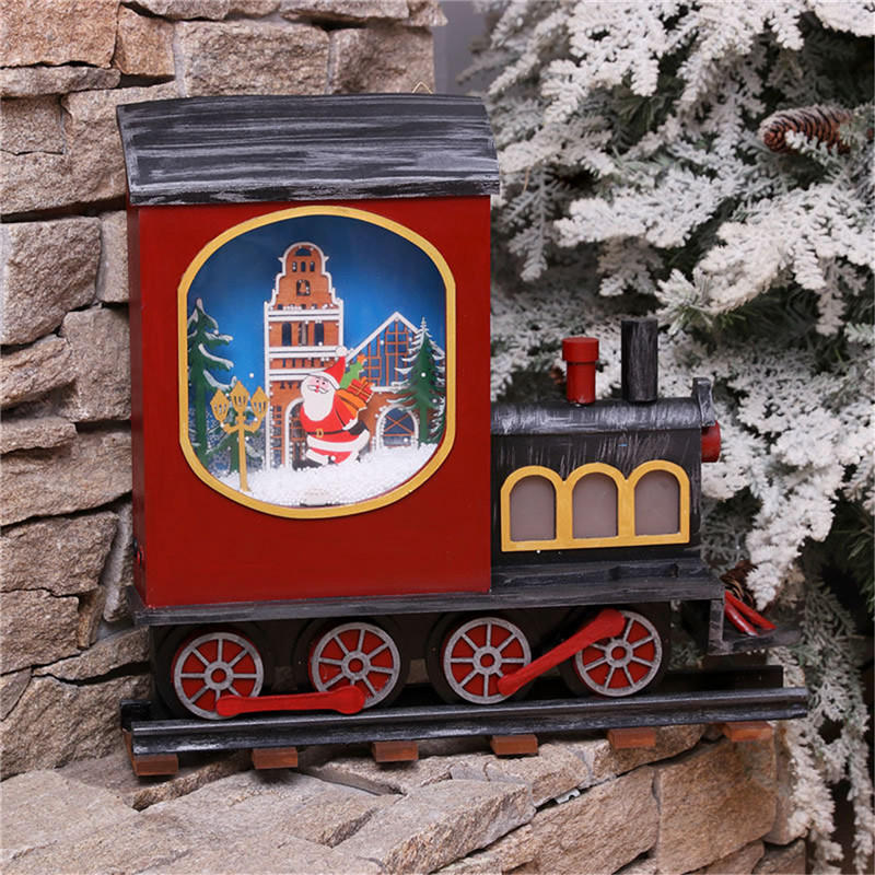 kerstmis party home decoration opknoping sneeuwval muziek locomotief speelgoed voor kinderen kinderen gift