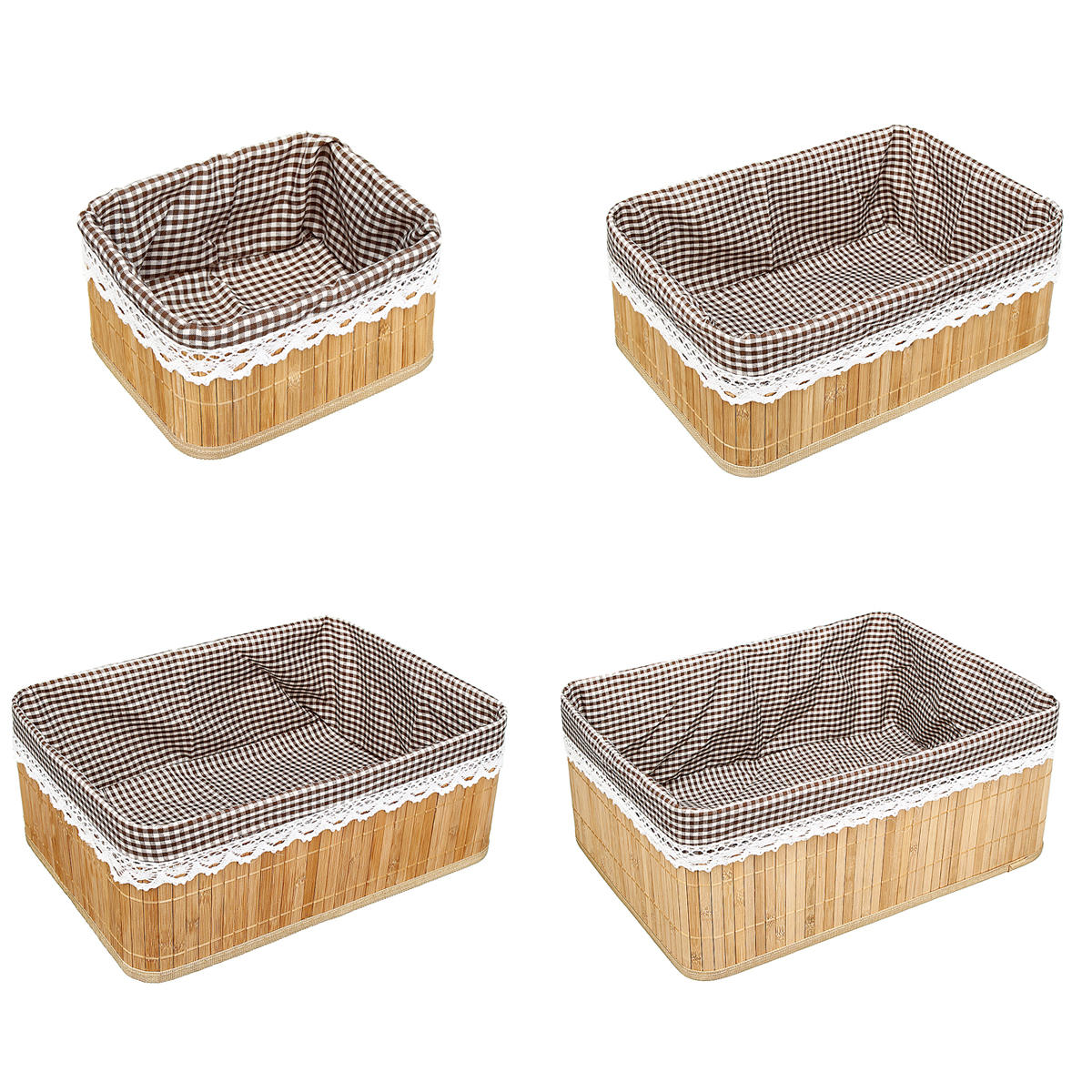 bamboe weven opbergmanden picknick kruidenier snacks toy box desktop organizer