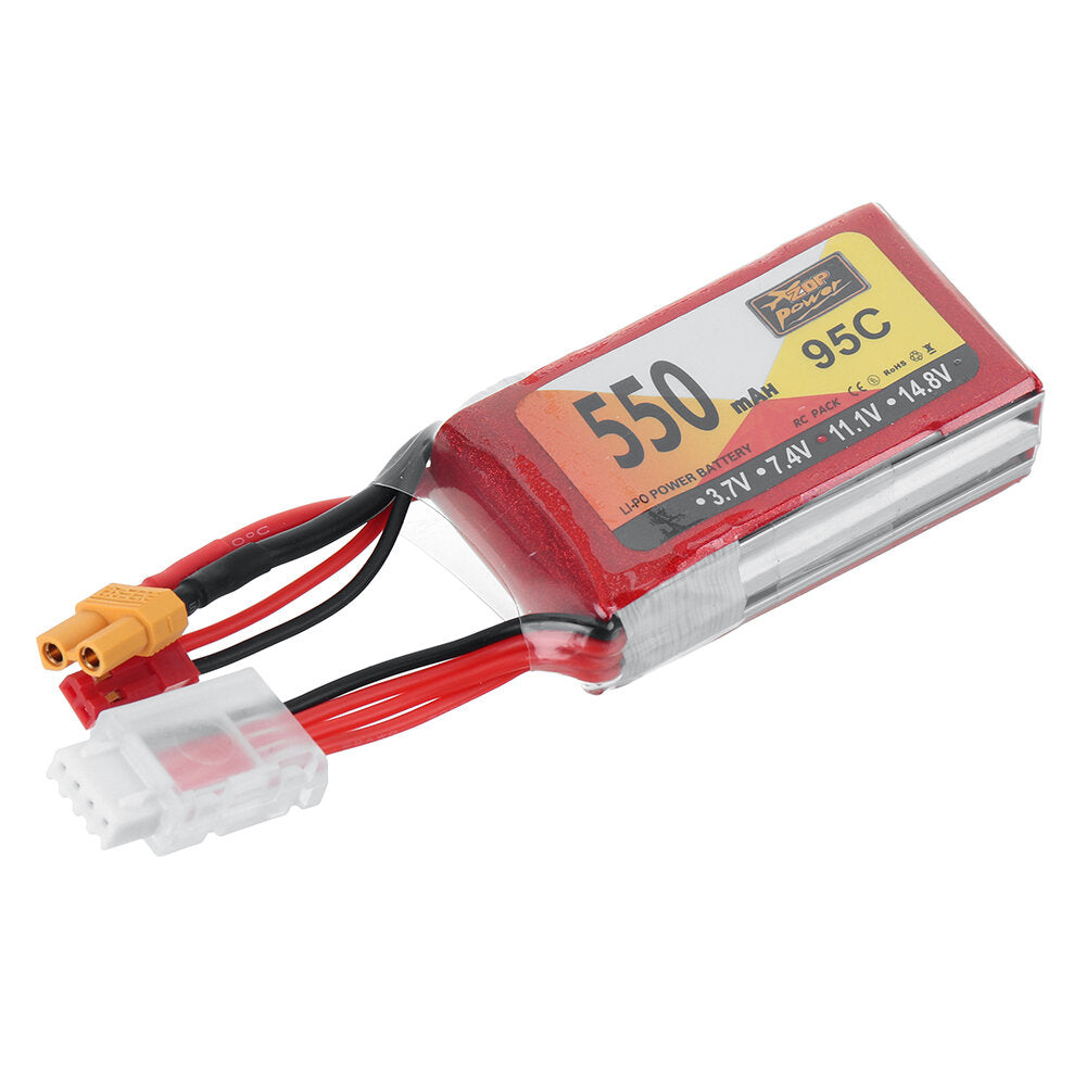 zop power 11.1v 550mah 95c 3s lipo-batterij xt30 stekker voor rc drone