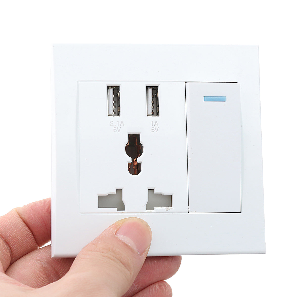 10a dubbele usb-stekker stopcontact muur ac dc lader schakelaar stopcontact adapterpoort