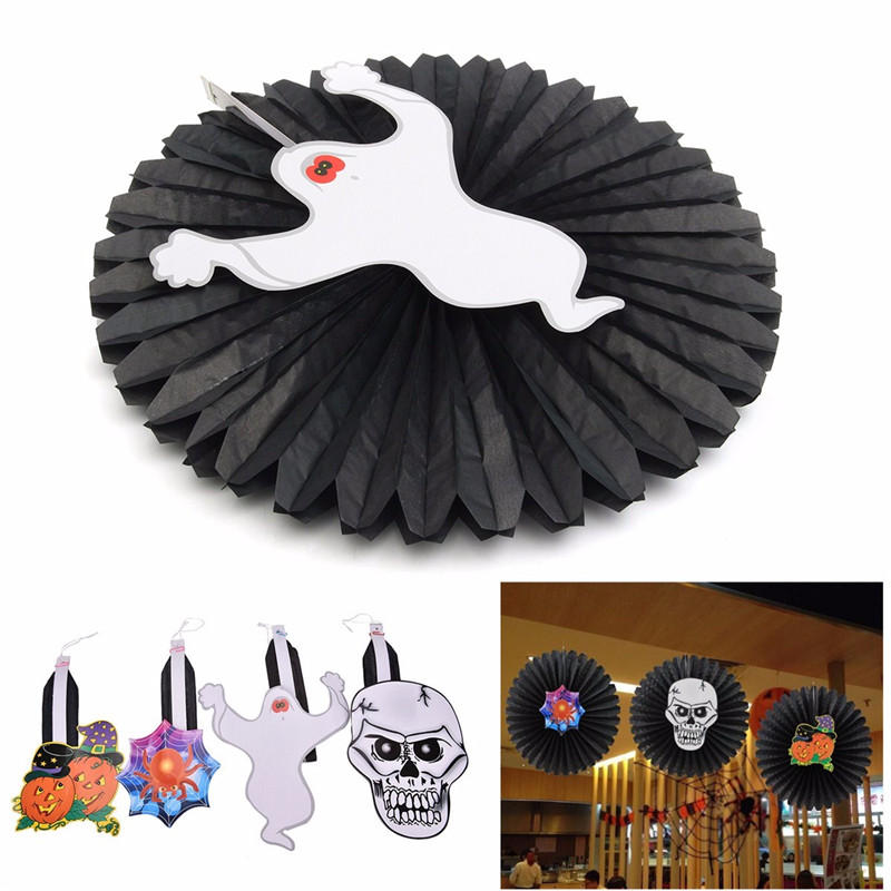 halloween paper fan wall hangende decoratie party home decor gifts ghost pumpkin