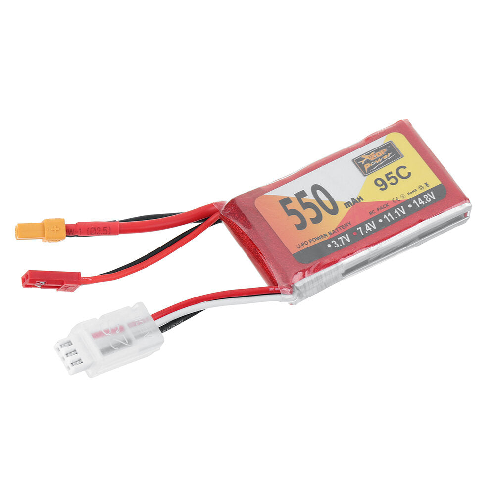 zop power 7.4v 550mah 95c 2s lipo-batterij xt30 stekker voor rc drone