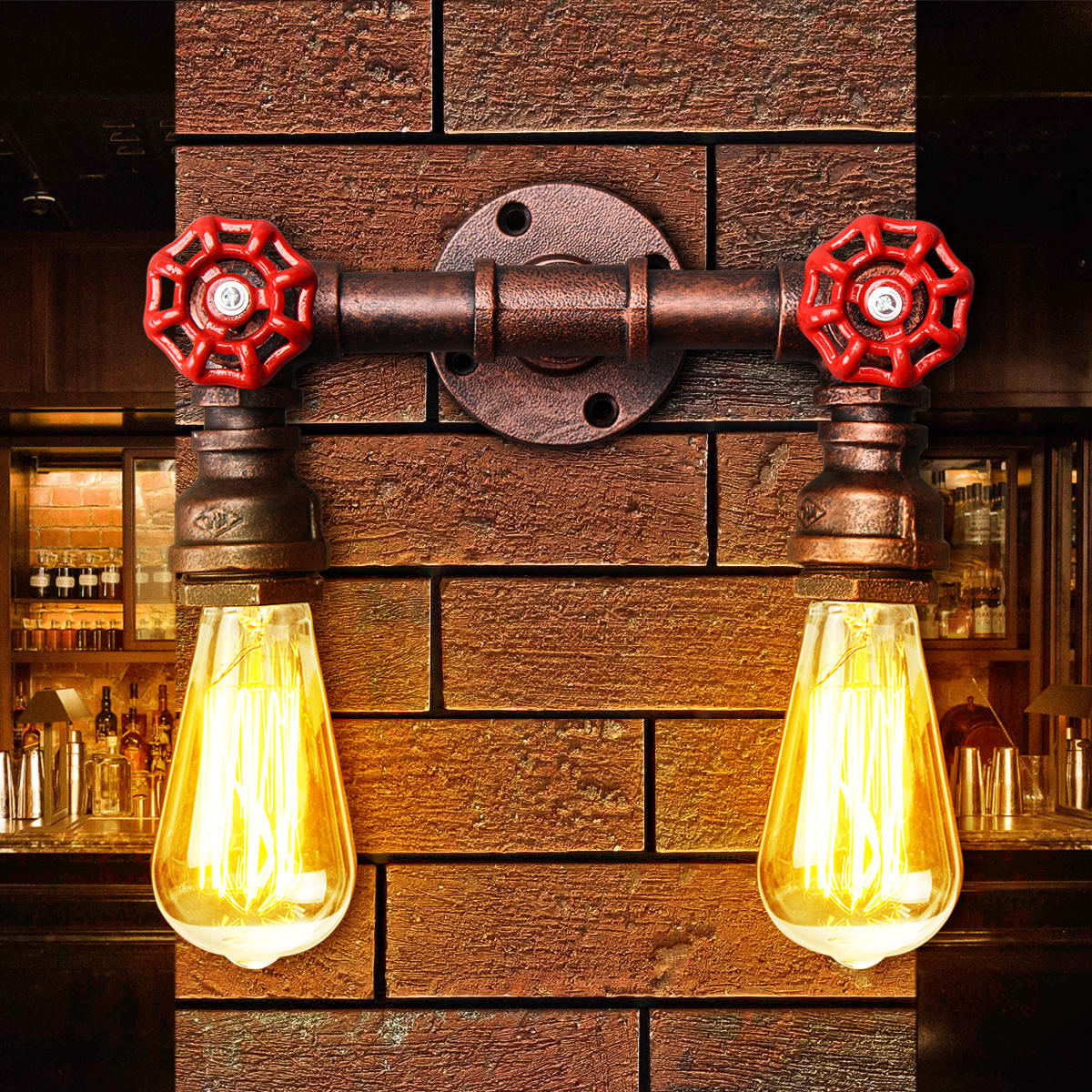 retro wandlamp industriële ijzer dual waterleiding vorm blaker armatuur fitting home decor