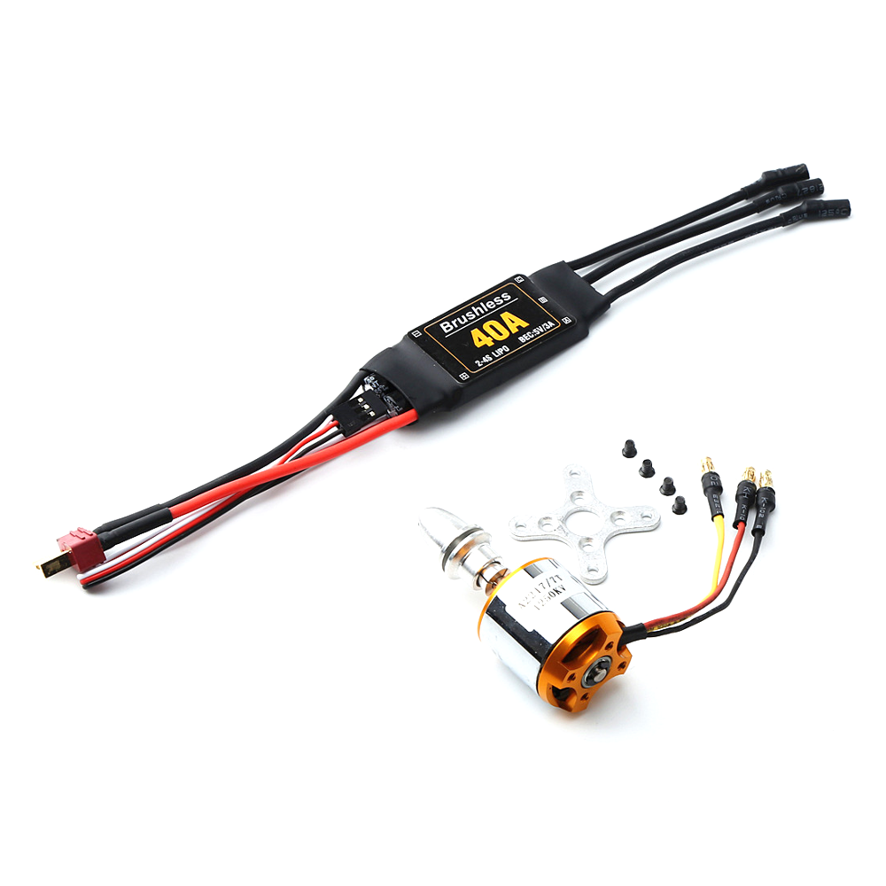 xxd 2217 kv1250 borstelloze motor met 40a esc 9g servo 8060 propeller power combo voor rc vliegtuig vaste vleugel