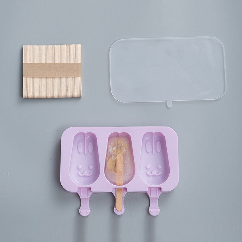 ice cream ice cream mold silicone cartoon homemade popsicle popsicle mold home set om 50 houten stokken te sturen