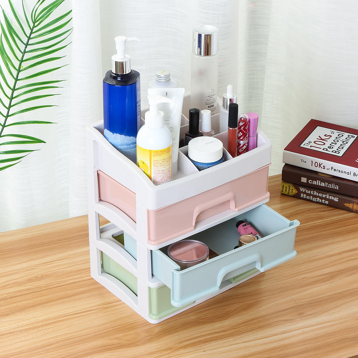 plastic make-up houder vak opslag desktop container cosmetische sieraden container tabel organisator