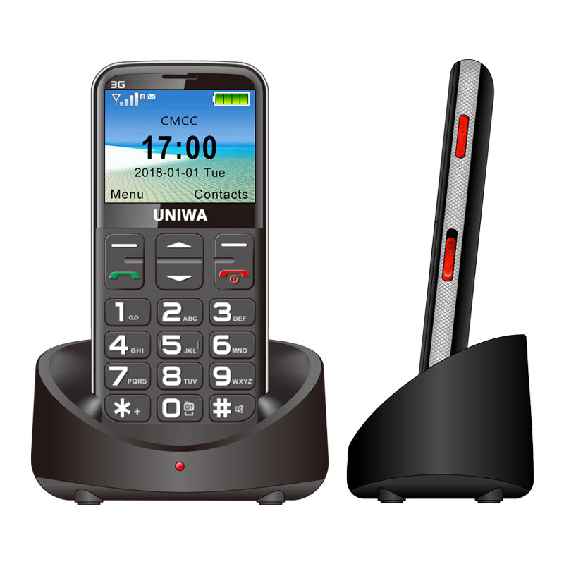 uniwa v808g 3g-netwerk 2,31 inch 1400mah bluetooth-zaklamp fm one key sos feature telefoon