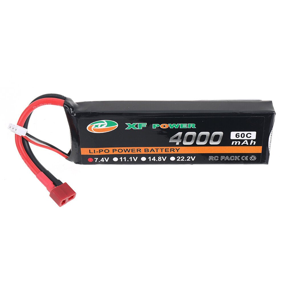 xf power 7.4v 4000mah 60c 2s lipo batterij t deans plug voor rc drone