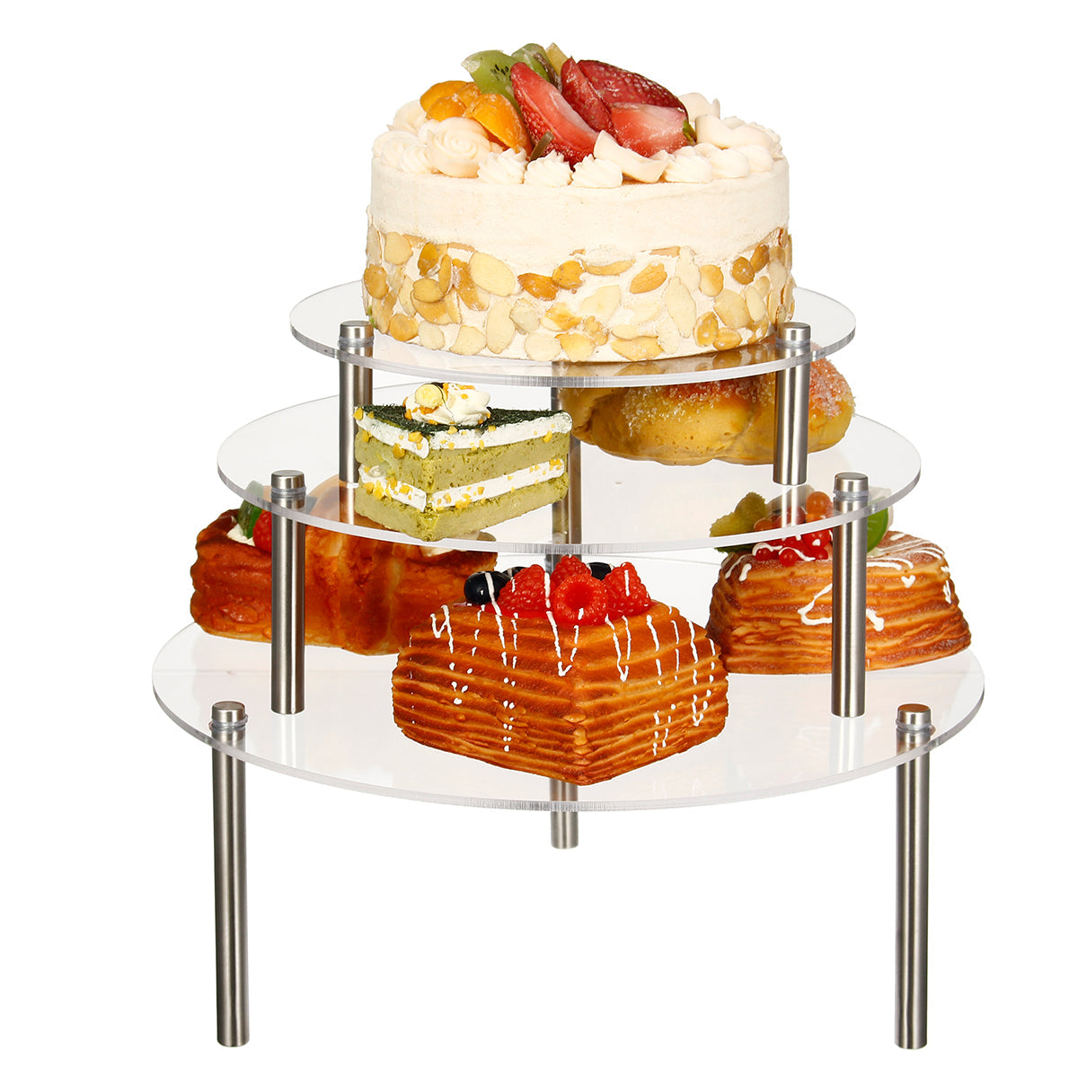 3 tier cake stand opbergrek bruiloft verjaardagsfeestje dessert display houder decoraties