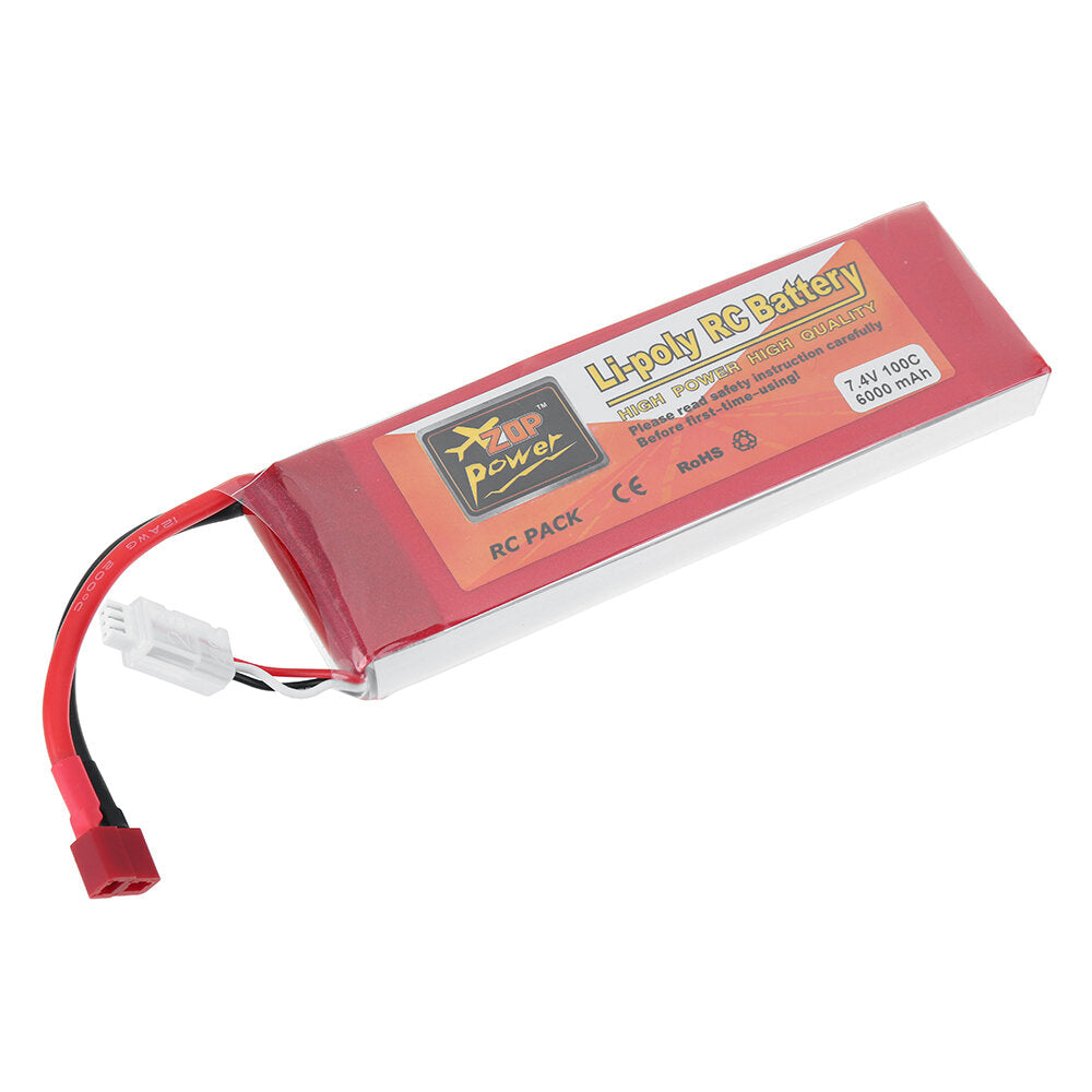 zop power 7.4v 6000mah 100c 2s lipo-batterij xt60-stekker voor rc drone